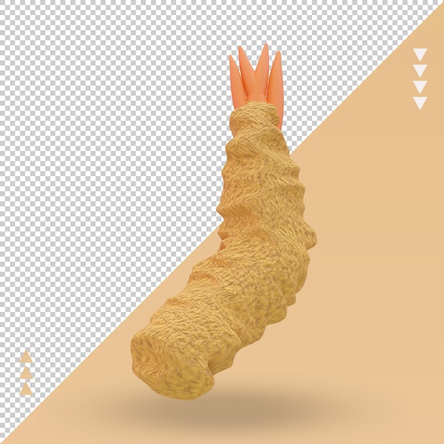 3d Asian food Tempura rendering front view