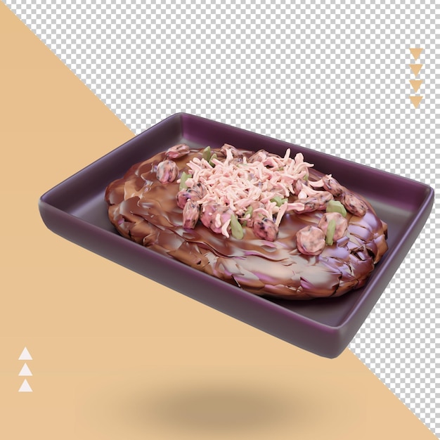 3d Asian food Yakiniku rendering left view