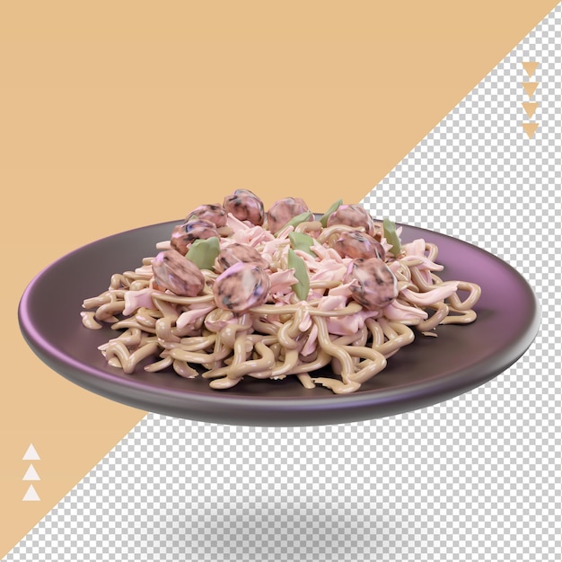 3d Asian food Yakisoba rendering right view