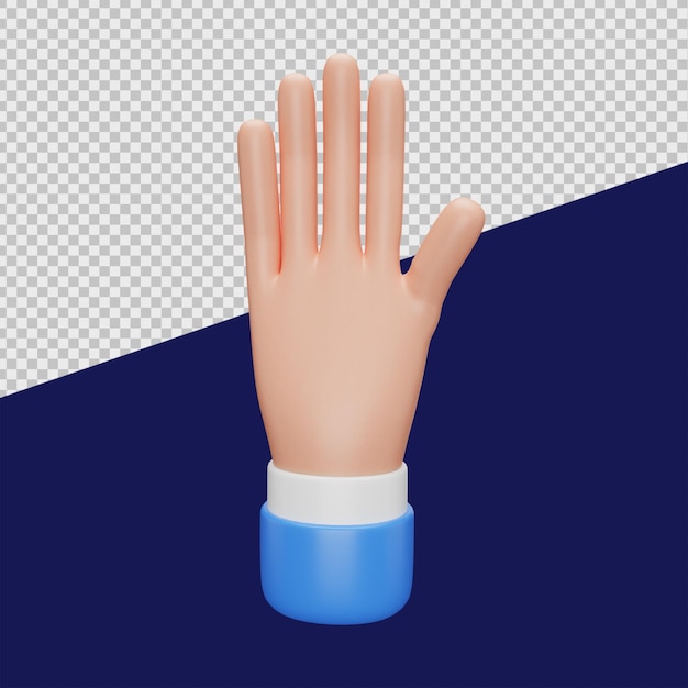 3D Ask Hand Gesture Illustrations