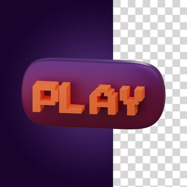 3d asset play button illustration