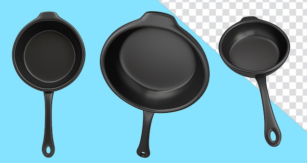 3d asset render illustration frying pan