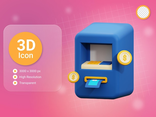 3d atm machine icon