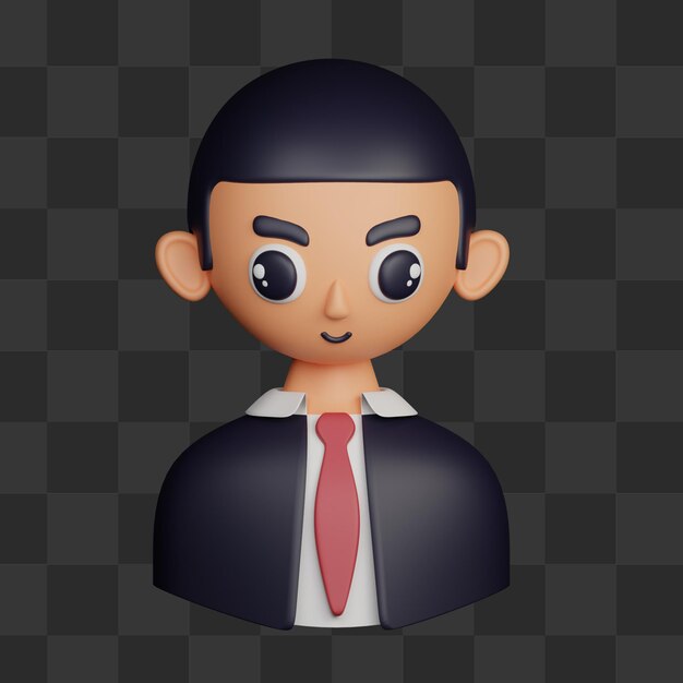 PSD 3d avatar business man with short hair illustration