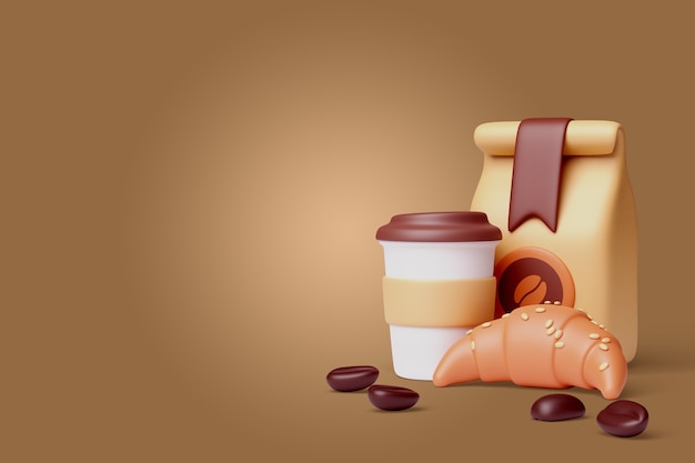 3d background for coffee shop