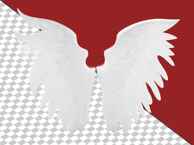 3d background Engle wings with Lion light on white background