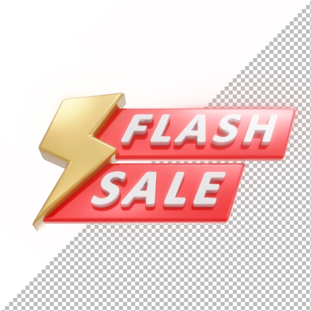 3D Badge Flash Sale Isolated