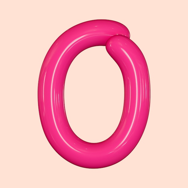 PSD 3d balloon pink letter o