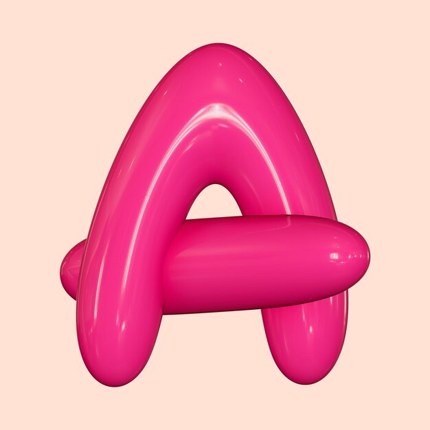 PSD 3d balloon pink letter a