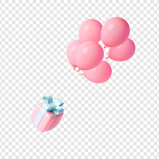 PSD 3d balloons isolated on transparent background