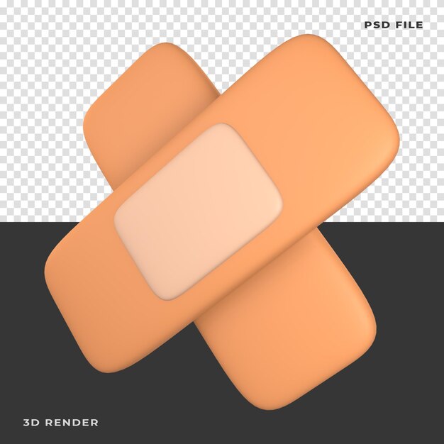 3D Bandage Rendered on transparent background