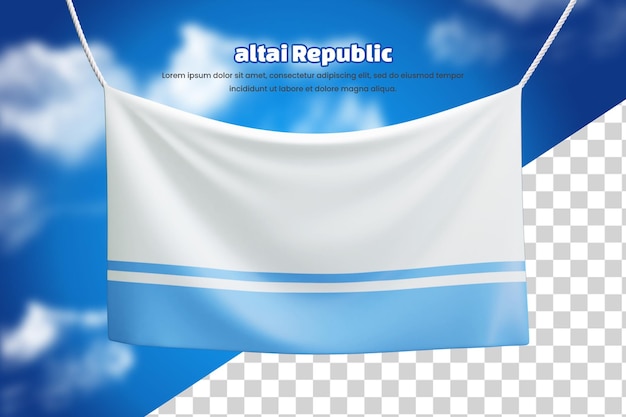 PSD 3d banner flag of altai republic or 3d altai republic waving banner flag