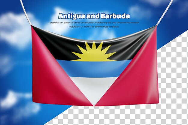 3d banner flag of or Antigua and Barbuda 3d Antigua and Barbuda waving banner flag