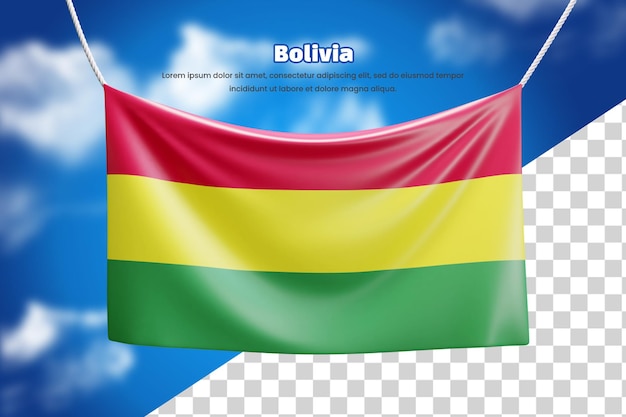 3d banner flag of Bolivia or 3d Bolivia waving banner flag