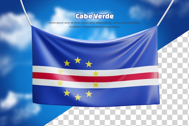 3d banner flag of Cabe Verde or 3d Cabe Verde waving banner flag