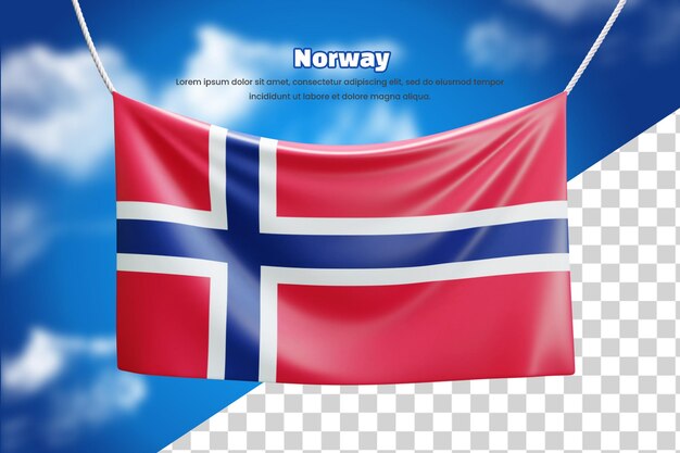 3d banner flag of Norway or 3d Norway waving banner flag