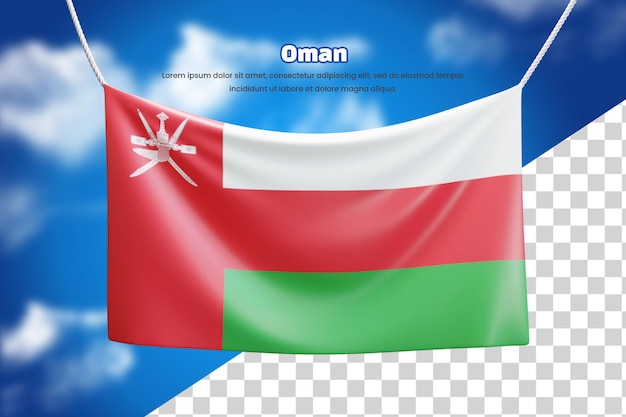 3d banner flag of Oman or 3d Oman waving banner flag