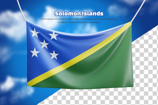 3d banner flag of Solomon Islands or 3d Solomon Islands waving banner flag