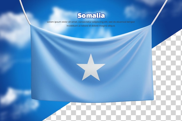 3d banner flag of Somalia or 3d Somalia waving banner flag