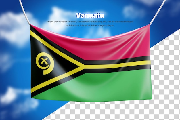 3d banner flag of Vanuatu or 3d Vanuatu waving banner flag