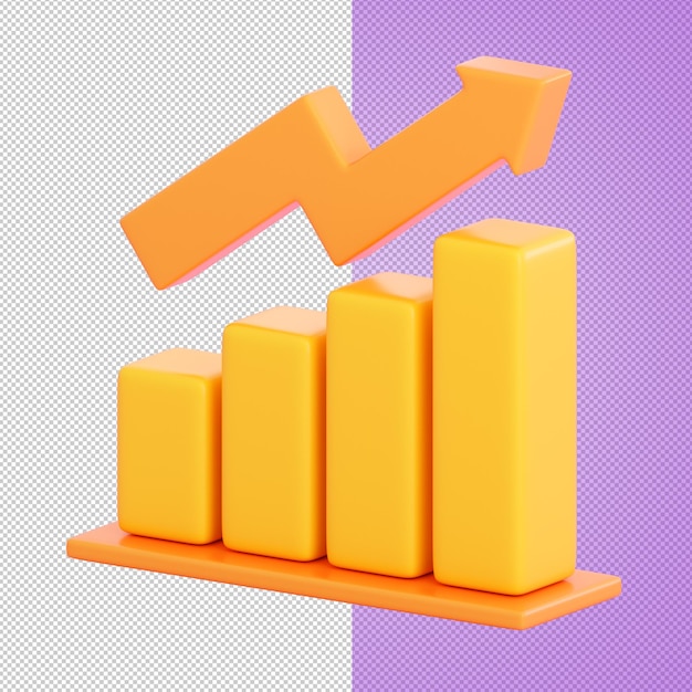 3d bar graph chart. Investment, money growth, banking, payment, business and finance