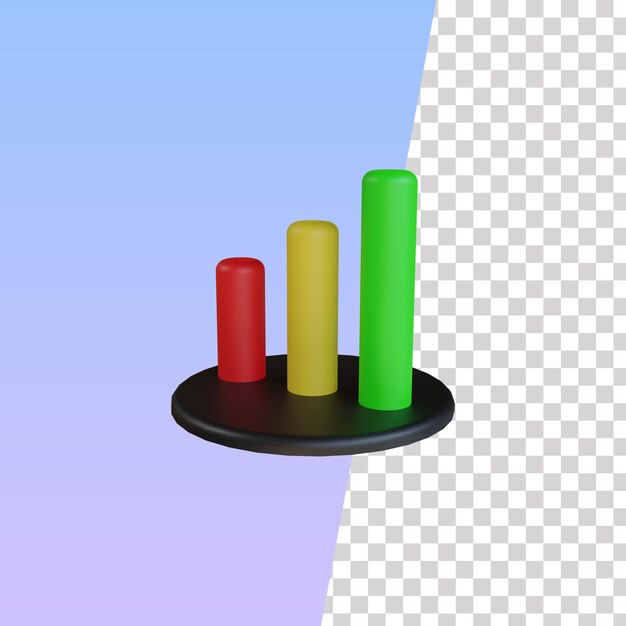 3D Bar Graph Icon