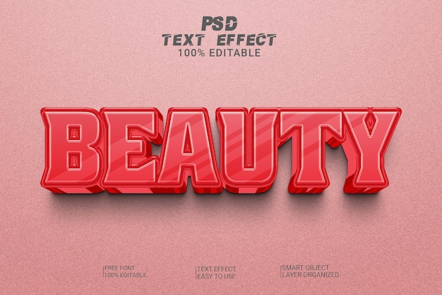 3d Beauty psd text effect style