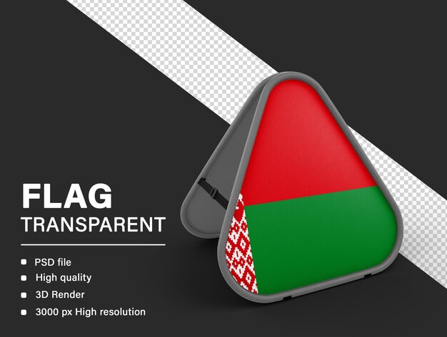 PSD 3d belarus flag isolated on transparent background