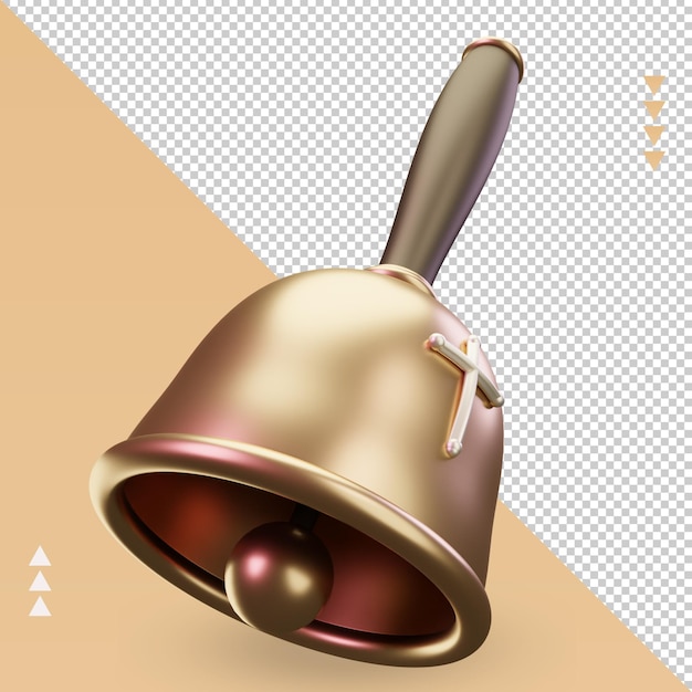 3d Bell easter icon rendering left view