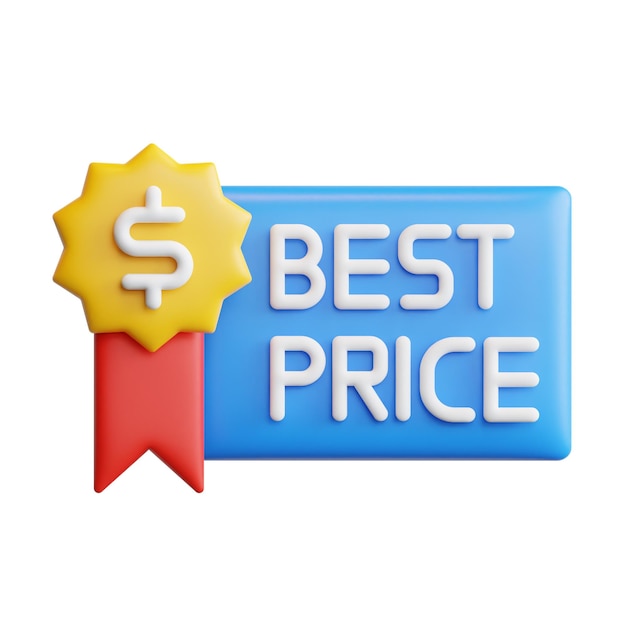 3D best price offer and discount concept high quality illustration and icon