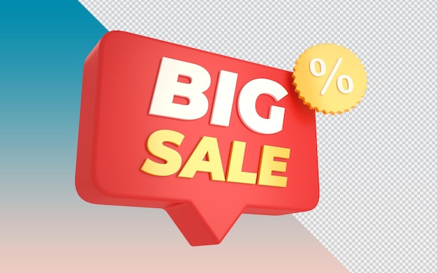 3d Big sale balloon text. Big sale special offer text in bubble balloon text element for shopping