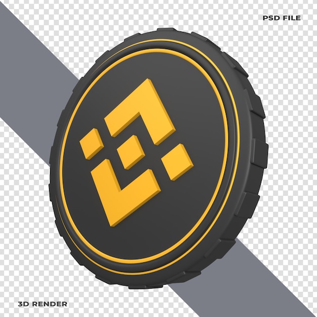 3D Binance BNB Crypto Coin Rendered on transparent background