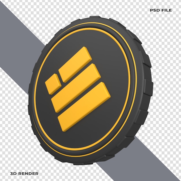 3D Binance BUSD Crypto Coin Rendered on transparent background