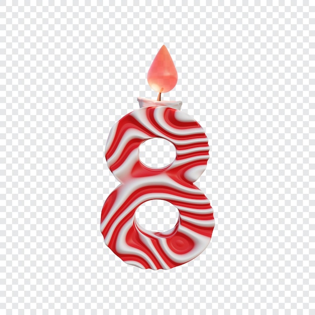 3d birthday candle number 8