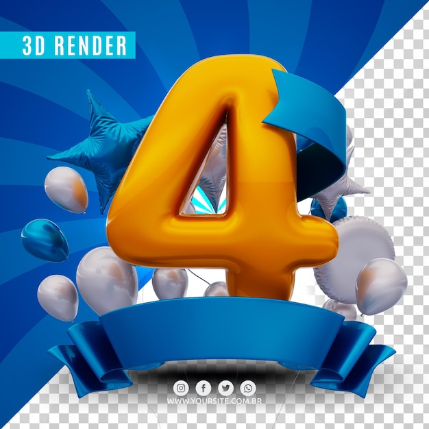 3d birthday logo for companies and events