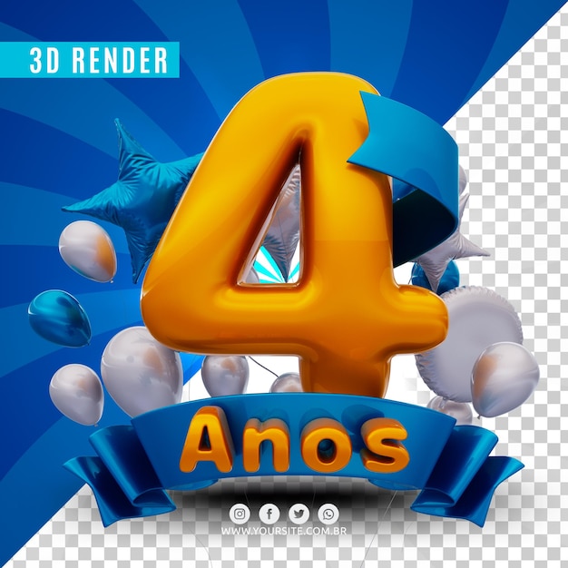 3d birthday logo for companies and events