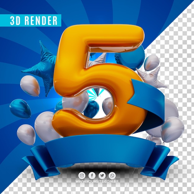 3d birthday logo for companies and events