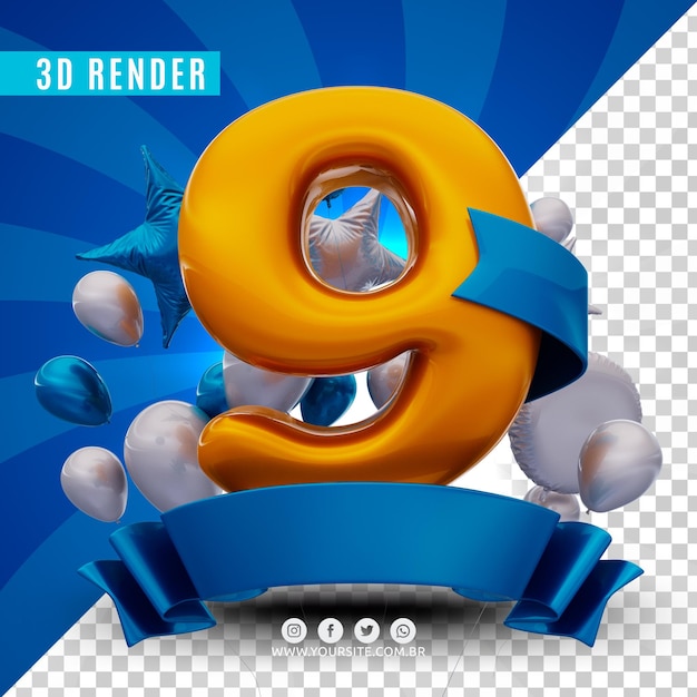 3d birthday logo for companies and events