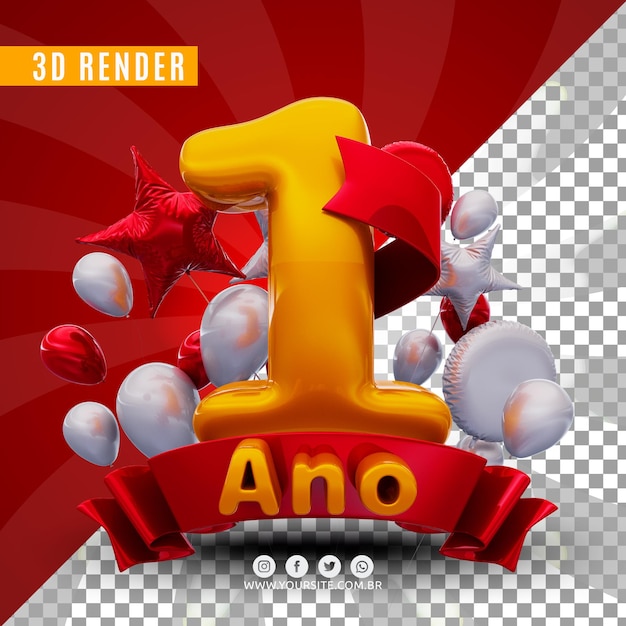 3d birthday logo for companies and events