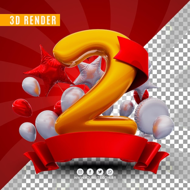 3d birthday logo for companies and events