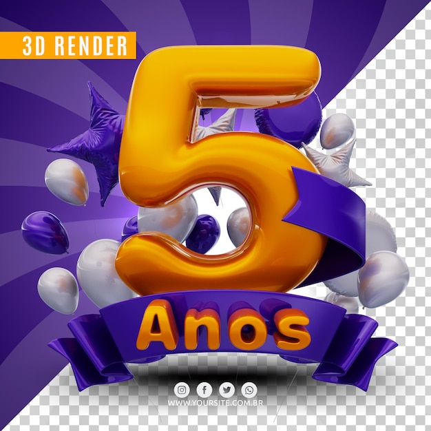 3d birthday logo for companies and events