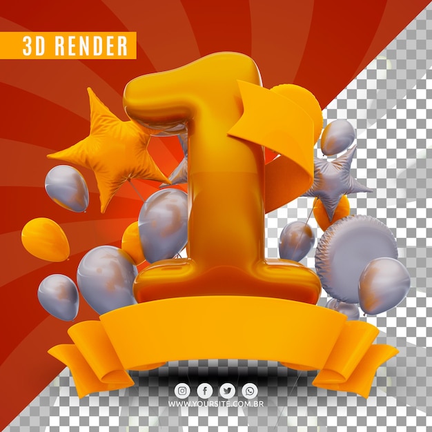 3d birthday logo for companies and events