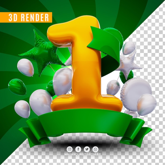 3d birthday logo for companies and events