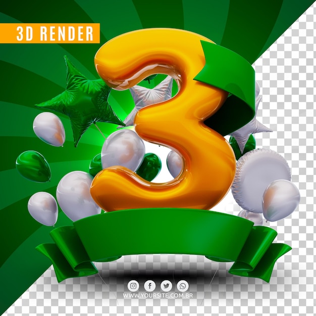 3d birthday logo for companies and events