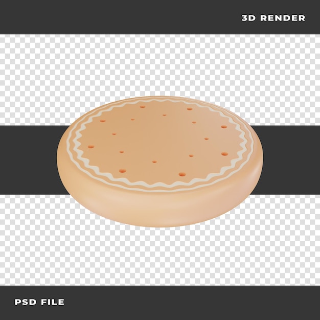 3D Biscuit Rendered on transparent background