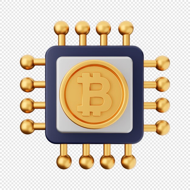 3D bitcoin core icon Illustration