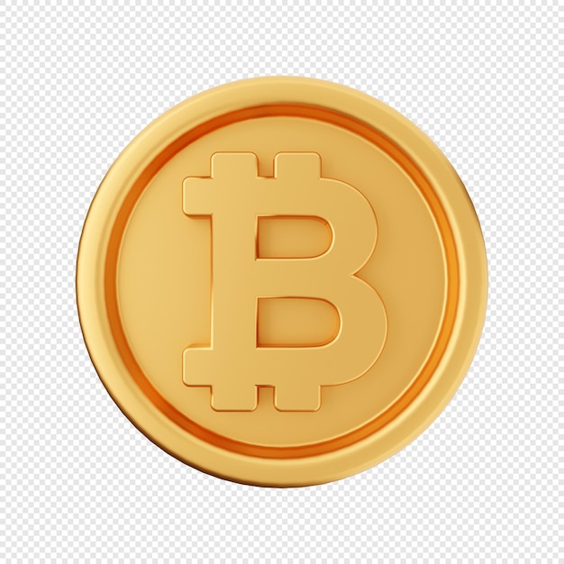 3d bitcoin icon illustration