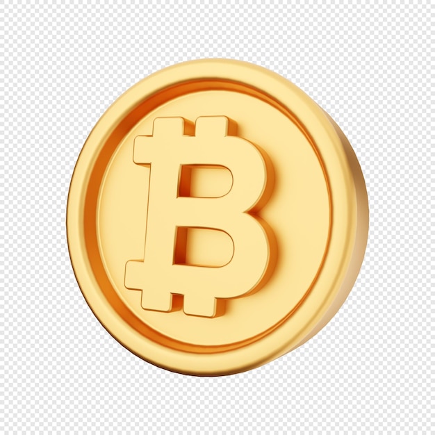 3d bitcoin icon illustration