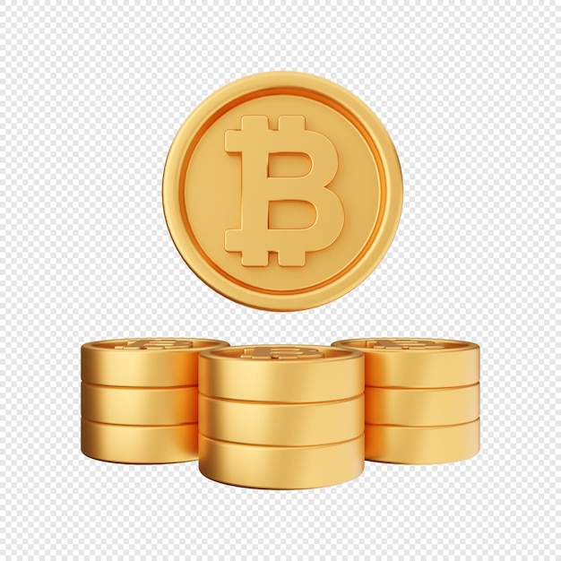 3d bitcoin icon illustration