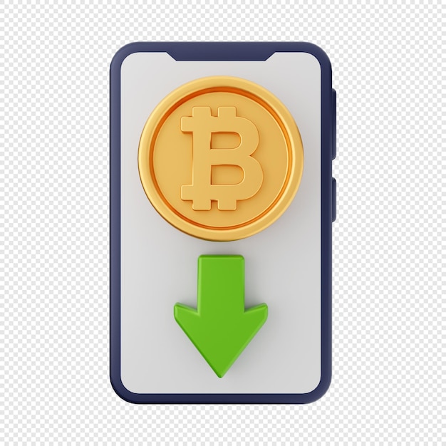 3D bitcoin icon illustration